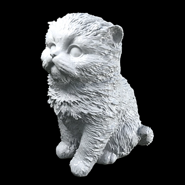 Mystical Feline Sculpture 3D model image 1 