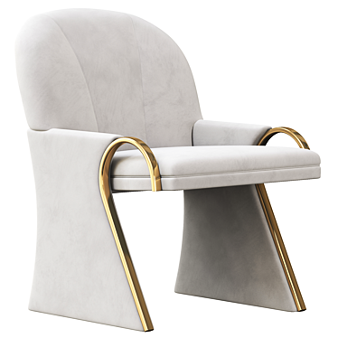 Brass & Upholstered Art Deco Lounge Chairs 3D model image 1 