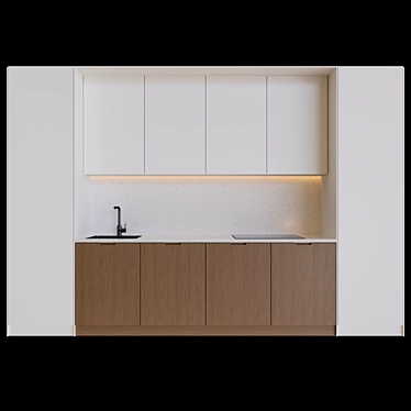 Modern Kitchen with Customizable Elements 3D model image 1 