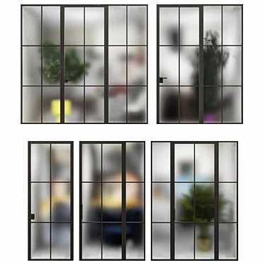 Elegant Glass Doors in Multiple Sizes 3D model image 1 