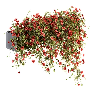 Cascade Blooms Hanging Plant Set 3D model image 1 