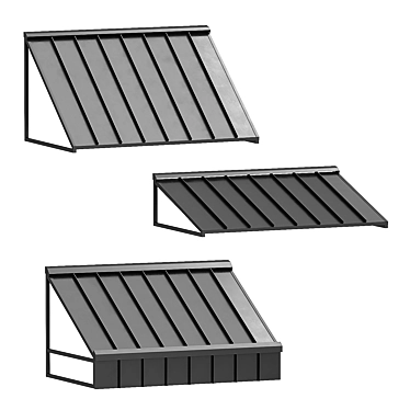 Sleek Metal Awnings 3D model image 1 