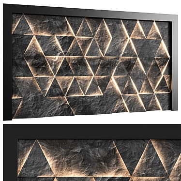 Illuminated Stone Wall Panel 3D model image 1 
