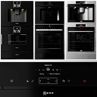 Ultimate Double Oven & Coffee Collection: Gaggenau, AEG, and Neff 3D model image 1 