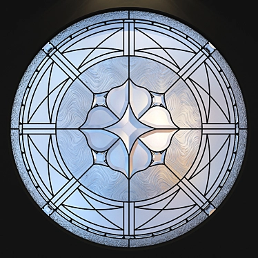 Circular Stained Glass Panel 3D model image 1 