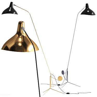 Sleek MANTIS GR-BL Floor Lamp 3D model image 1 