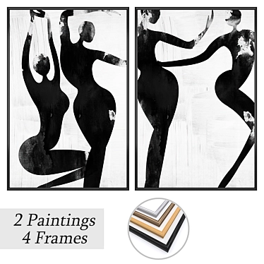 Elegant Wall Art Set with Multiple Frames 3D model image 1 