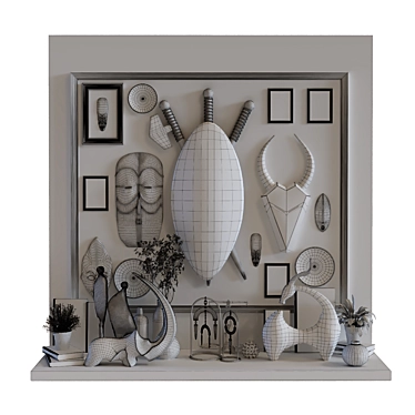 Africa Art Decoration Set 3D model image 1 