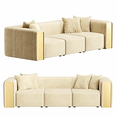 Luxury Italian Luz Sofa | Refined Glamour 3D model image 1 