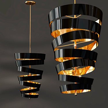 BILBAO Brass Pendant Lamp: Cosmo Collection 3D model image 1 