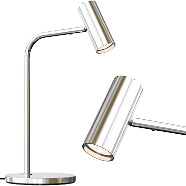 Modern Nickel-plated Desk Lamp 3D model image 1 