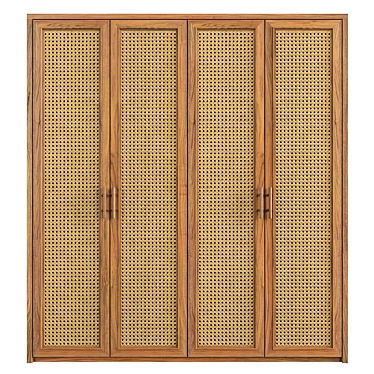 Modern Rattan Wardrobe 3D model image 1 