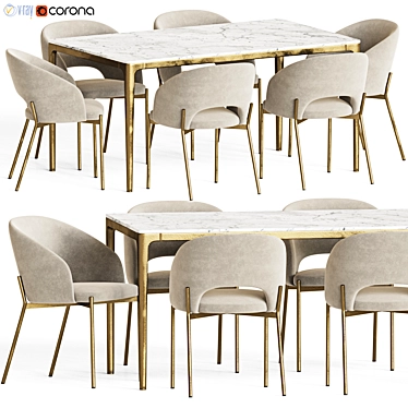 Modern Dining Set 116: Stylish, Versatile, and High-Quality 3D model image 1 