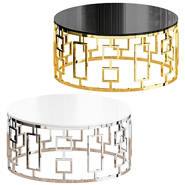 Srebrny/Biały Stolik Kawowy - C415: Elegancja wokół ciebie 3D model image 1 
