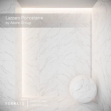  Lazzaro Glossy White Floor Tiles 3D model image 1 