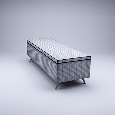 Modern Quilted Pouf Storage Bench 3D model image 1 