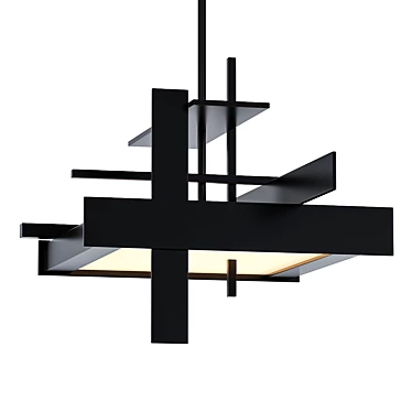 Sleek Planar LED Pendant 3D model image 1 