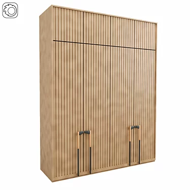 Spacious Modern Wardrobe 3D model image 1 