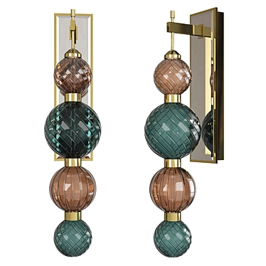 Metal Frame Spheres Wall Sconces 3D model image 1 