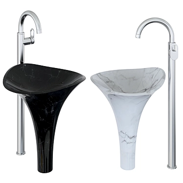 Title: Elegant Porcelain Pedestal Sink 3D model image 1 