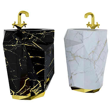 Modern Pedestal Sink for Stylish Bathrooms 3D model image 1 