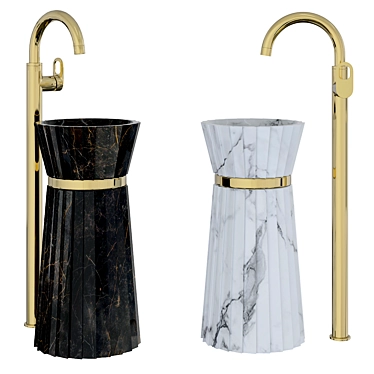 Elegant Pedestal Sink - Modern Design 3D model image 1 