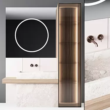 Title: Bathroom Mirror Console Set 3D model image 1 