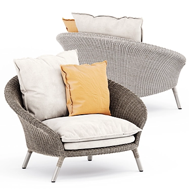 Sleek Strada Lounge Chair 3D model image 1 