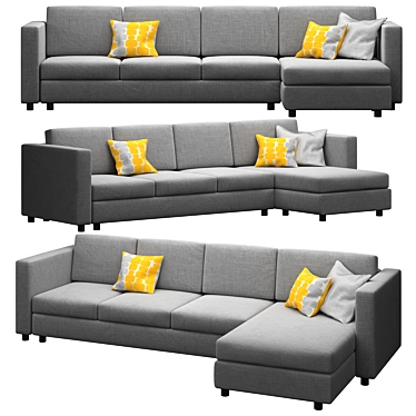 Finnala Corona: Stylish 3-seater Sofa 3D model image 1 