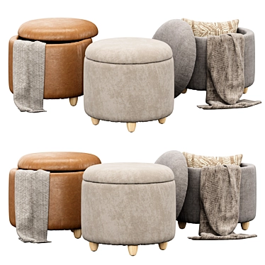 Louise Ottoman Set: Stylish Storage Solution 3D model image 1 