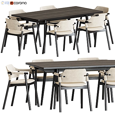 Modern Dining Set 119: Sleek Design, Multiple Formats 3D model image 1 