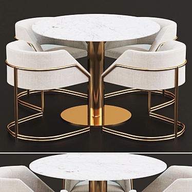 Modern Dining Set: Sleek Design, V-Ray Render 3D model image 1 