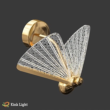 Scandinavian Gold Glass Butterfly Pendant 3D model image 1 