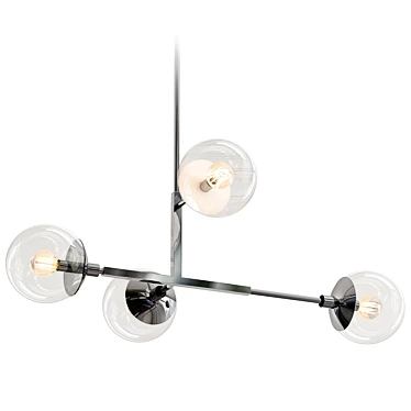 Elegant Glass Fusion Chandelier 3D model image 1 