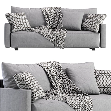 Gimmarp 3-Seater Sofa: Space-Saving Comfort 3D model image 1 