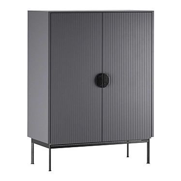 Modern Grey Wardrobe UNO 3D model image 1 