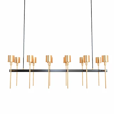 Ventoux Linear Chandelier: Sleek Illumination for Modern Spaces 3D model image 1 