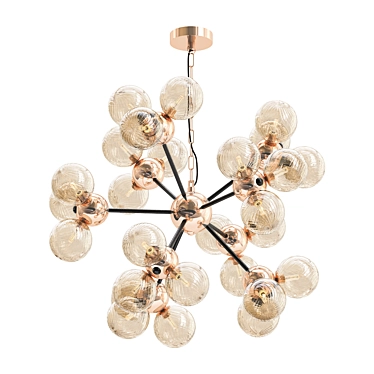 Elegant Amber Chandelier 3D model image 1 