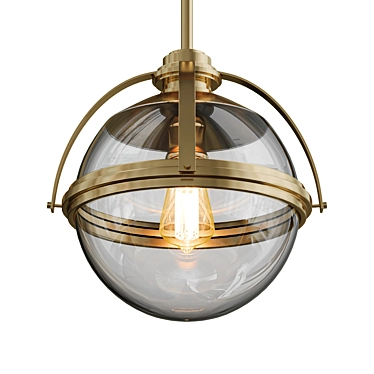 Vintage Industrial Pendant Light 3D model image 1 