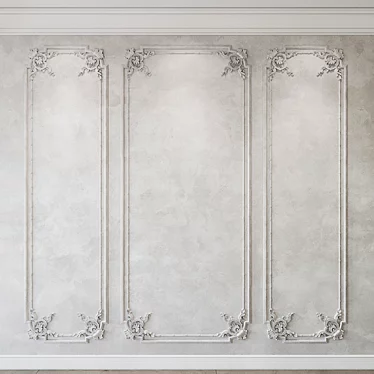 Elegant Wall Moulding for Classic Décor 3D model image 1 