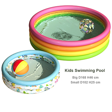 Inflatable Kids' Pool | Durable & Fun 3D model image 1 