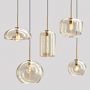 Elegant Genea Pendants: Illuminate with Style 3D model image 1 