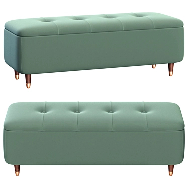 Elegant Margot Ottoman Bench 3D model image 1 