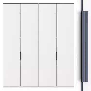 Minimalist Wardrobe: H 2850mm x L 2400mm 3D model image 1 