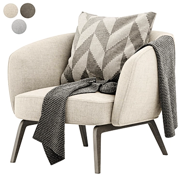 Modern Elegance: Uovo Armchair with Pillows 3D model image 1 