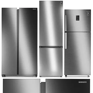 Samsung Refrigerator Set 6: SpaceMax Side-by-Side, RB36T604FSA, RT35K5440S8 3D model image 1 