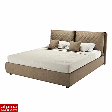 OM Dionisia Double Bed - Ultimate Comfort and Style 3D model image 1 