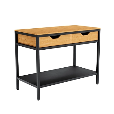 Industrial Wood/Metal Kitchen Furniture 3D model image 1 