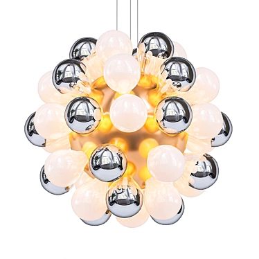 Elegant Korneli Chandelier: White & Smoky 3D model image 1 