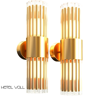 Sleek Hetel Wall Lamp 3D model image 1 